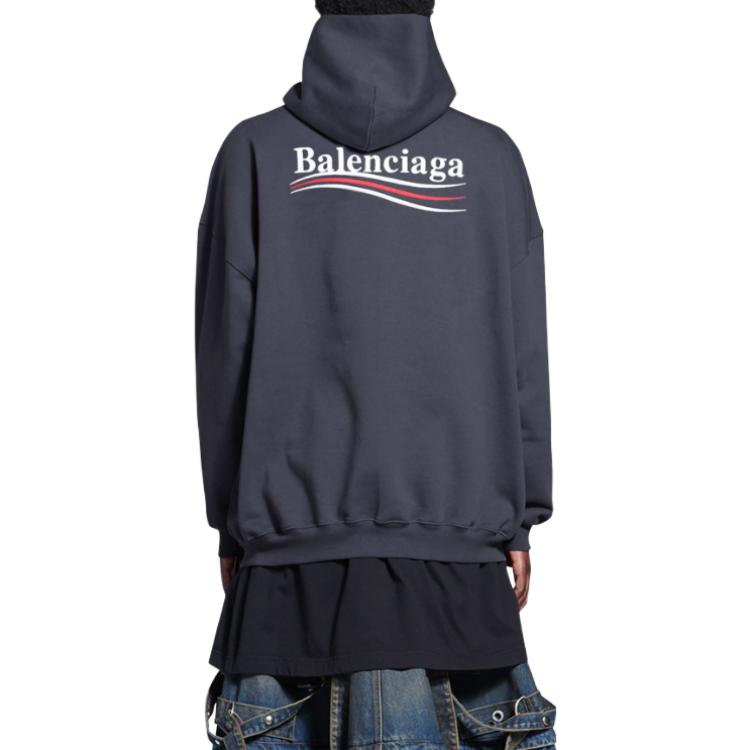 (Women) Balenciaga SS22  Blue Gray Oversized Printed Hoodie 620947TKVI91366 圖 5