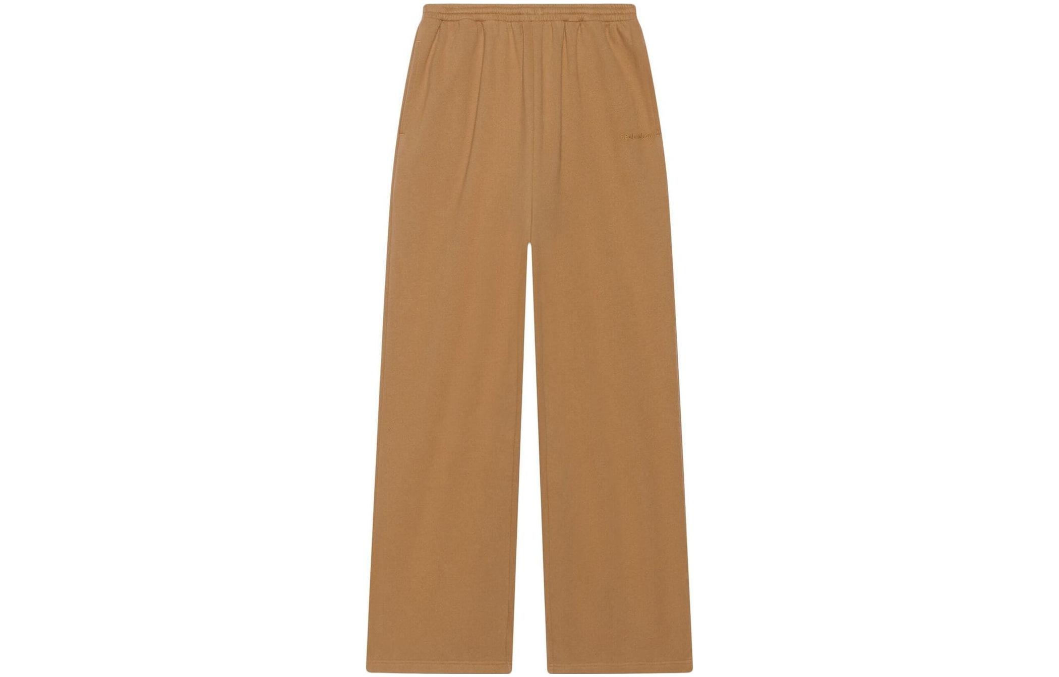 (Women) Balenciaga SS22  Brown Straight-Leg Logo Embroidered Casual Pants. 674594TKVB50950