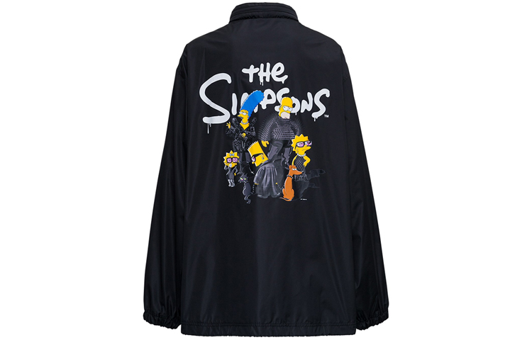 Order (W) Balenciaga SS22 Jaket Cetakan Santai Potongan Biasa Hitam. 681448TLO061000