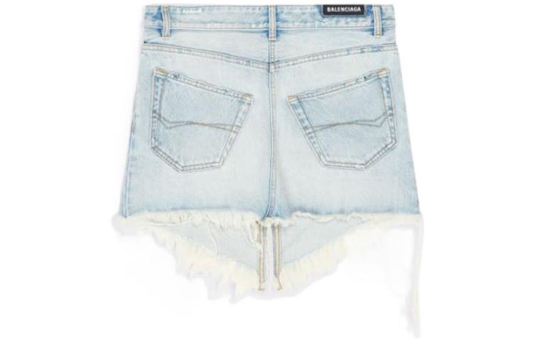 Lookbook (W) 발렌시아가 SS22 디스트레스드 헴 컷아웃 데님 미니 스커트 블루 704541TDW144824