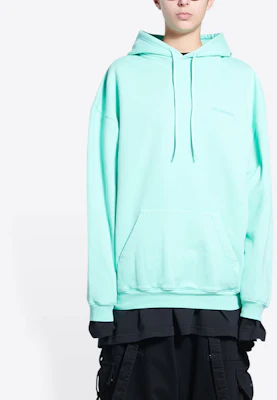 (W) 巴黎世家 SS22 綠色標誌連帽衫 常規版型。 578135TLVB83062 Purchase (W) 巴黎世家 SS22 綠色標誌連帽衫 常規版型。 578135TLVB83062