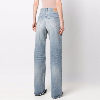(W) Balenciaga SS22 Jeans High-Waisted Loose Straight Biru 681729TJW604012 Shop (W) Balenciaga SS22 Jeans High-Waisted Loose Straight Biru 681729TJW604012
