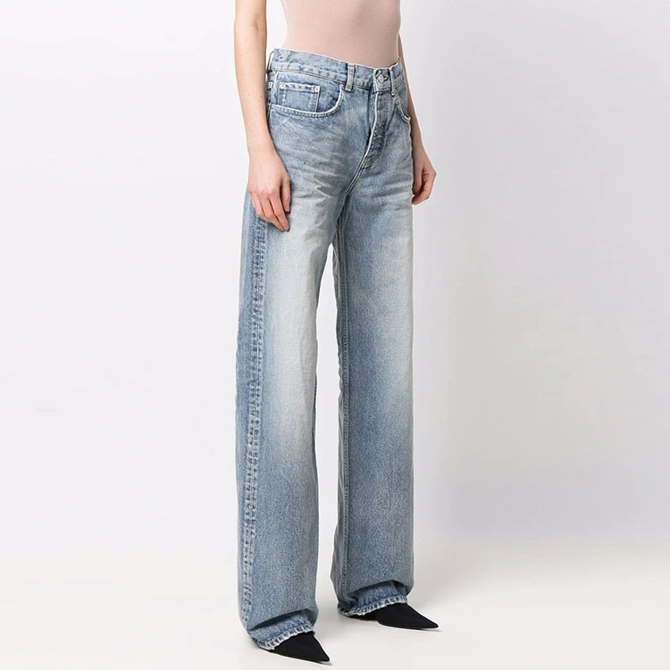 Purchase (W) Balenciaga SS22 Jeans High-Waisted Loose Straight Biru 681729TJW604012