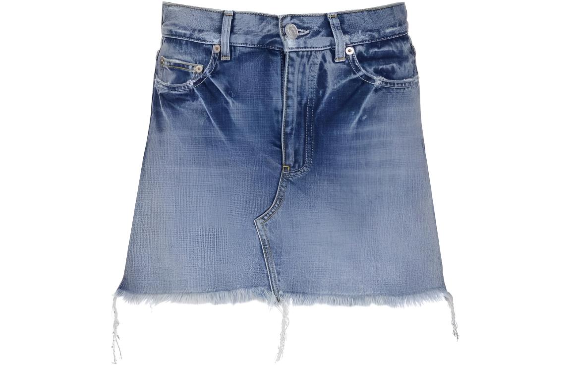 (Women) Balenciaga SS22  Light Blue Denim Button Skirt Regular Fit 697851TMW264437