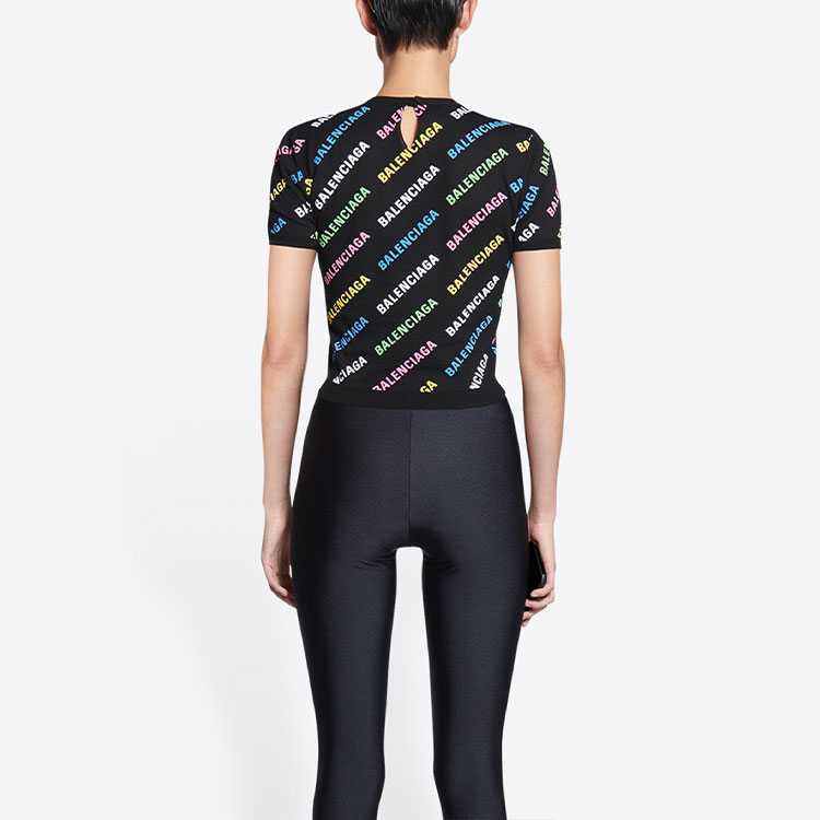 Purchase (W) Balenciaga SS22 Logo Baju Slim Fit Hitam. 695449T32342771