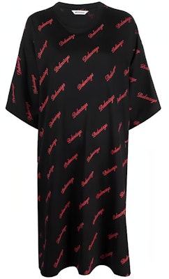 (W) 巴黎世家 SS22 标志印花黑色T恤连衣裙. 646221TJVJ51076 Buy (W) 巴黎世家 SS22 标志印花黑色T恤连衣裙. 646221TJVJ51076