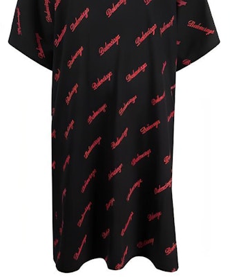 (W) 巴黎世家 SS22 标志印花黑色T恤连衣裙. 646221TJVJ51076 Sizing (W) 巴黎世家 SS22 标志印花黑色T恤连衣裙. 646221TJVJ51076