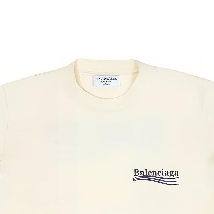 (Women) Balenciaga SS22  Logo Print Crewneck T-Shirt Regular Fit Off-White. 612964TKVJ19084 圖 6