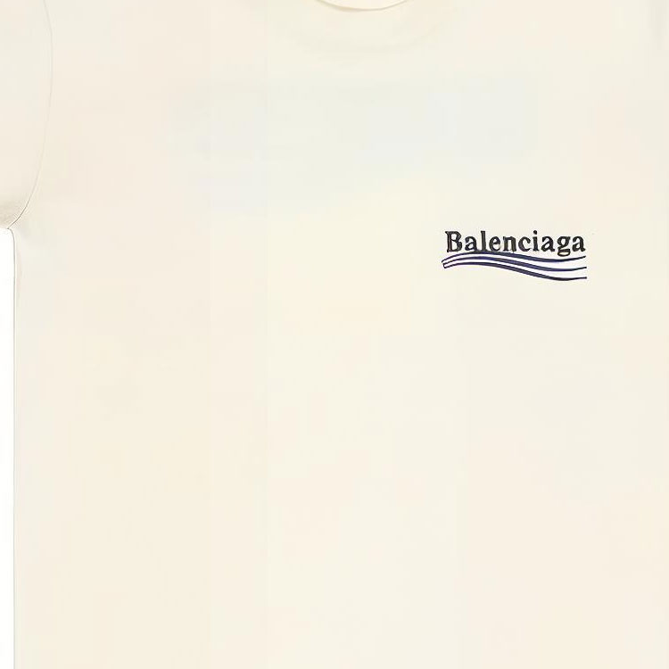 (Women) Balenciaga SS22  Logo Print Crewneck T-Shirt Regular Fit Off-White. 612964TKVJ19084 圖 7