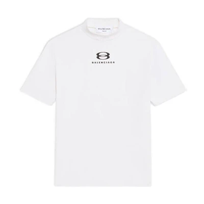 (Women) Balenciaga SS22 Logo Print White Crewneck T-Shirt - Perfect Gift Idea 681057TLVG29054