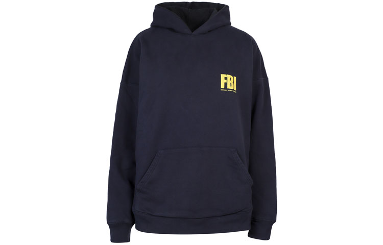 (Women) Balenciaga SS22  Navy Blue Letter Print Casual Hoodie Sweatshirt. 682144TLVM44084