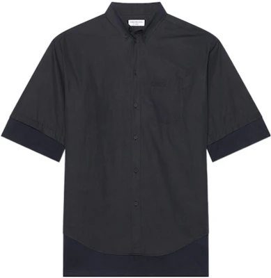 (W) Balenciaga SS22 Kemeja Oversize Hitam dengan Logo BB. 690395TYB181000 Buy (W) Balenciaga SS22 Kemeja Oversize Hitam dengan Logo BB. 690395TYB181000