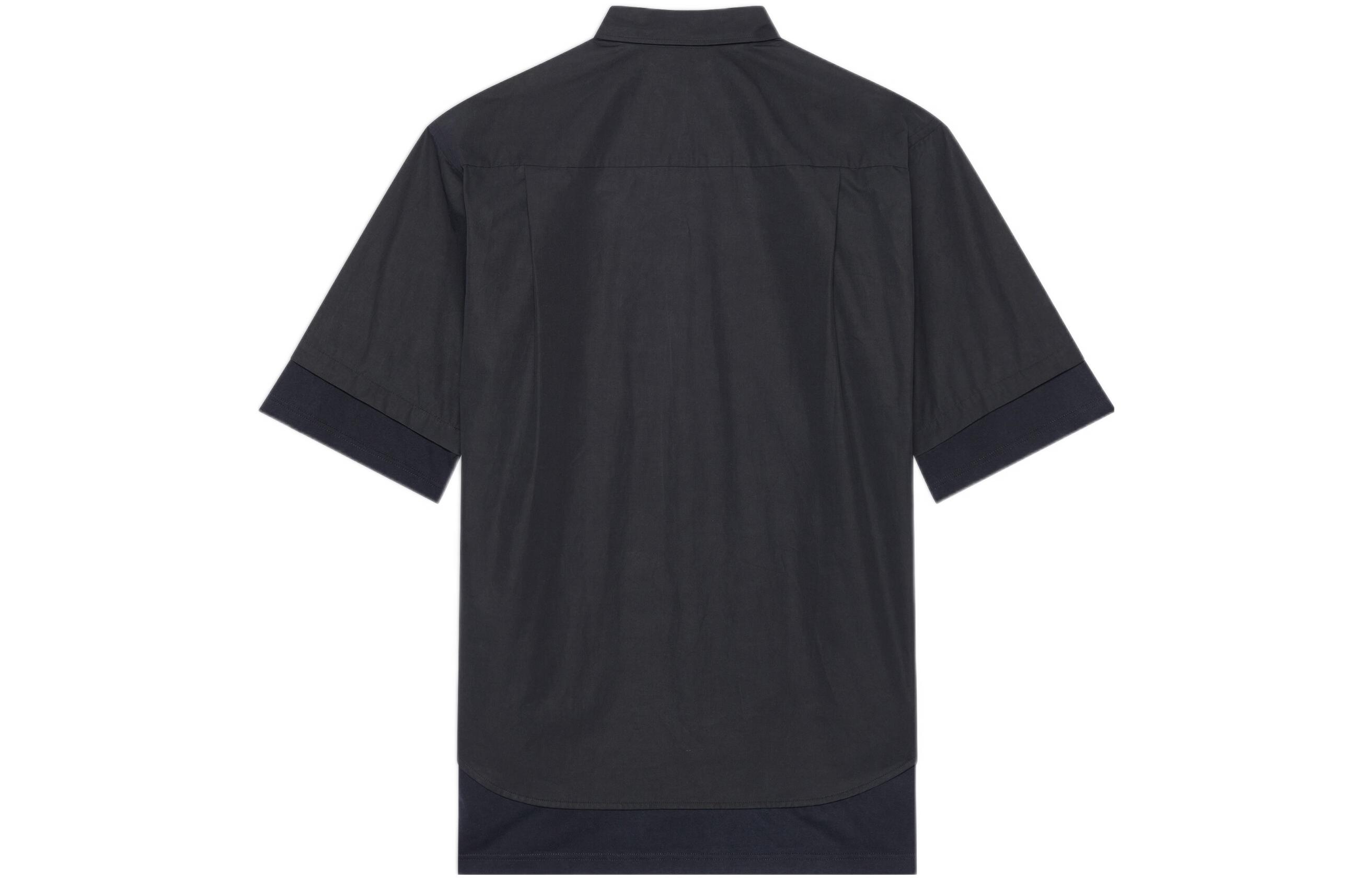 Lookbook (W) Balenciaga SS22 Kemeja Oversize Hitam dengan Logo BB. 690395TYB181000