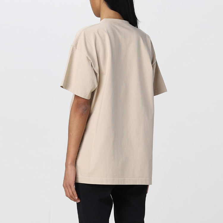 (Women) Balenciaga SS22  Oversized Embroidered Logo T-Shirt Khaki Casual Fit. 612965TMVG79364 圖 4