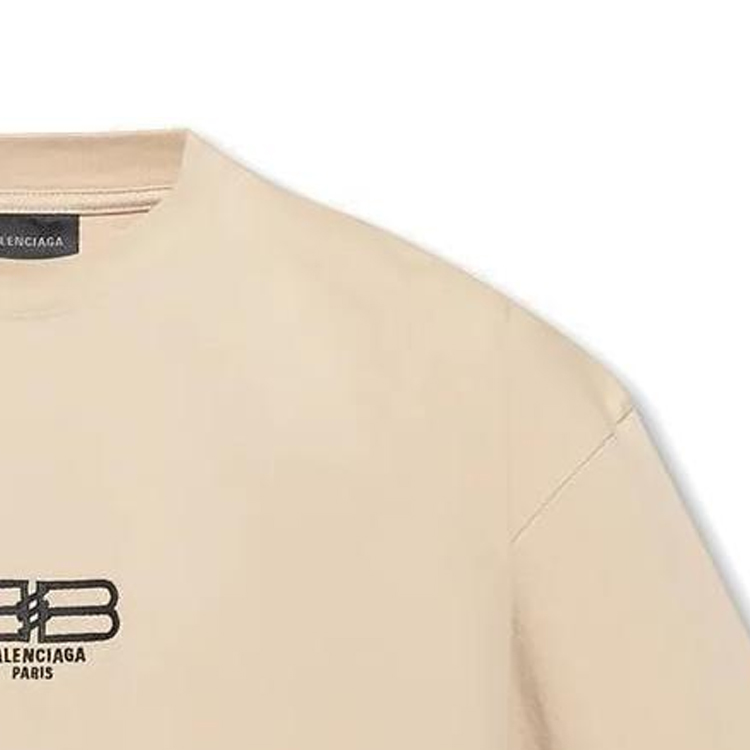 (Women) Balenciaga SS22  Oversized Embroidered Logo T-Shirt Khaki Casual Fit. 612965TMVG79364 圖 7