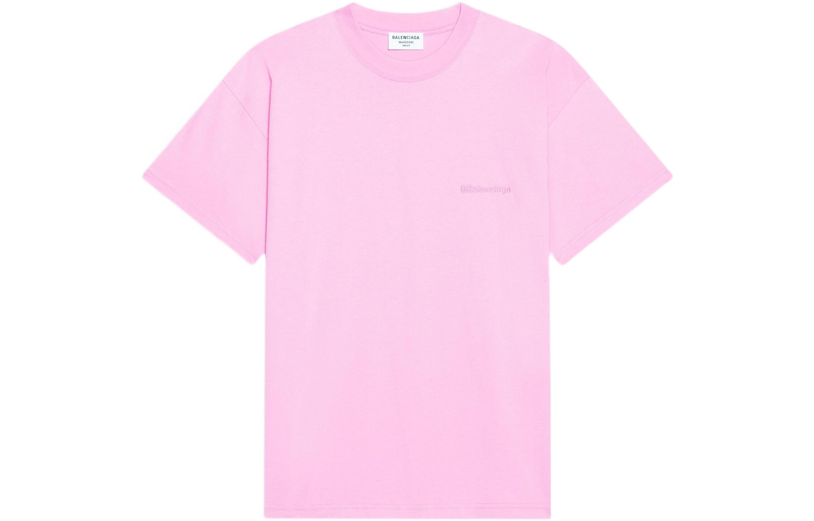 (Women) Balenciaga SS22  Oversized Vintage Pink T-Shirt Short Sleeve Loose Fit 612965TJV875700