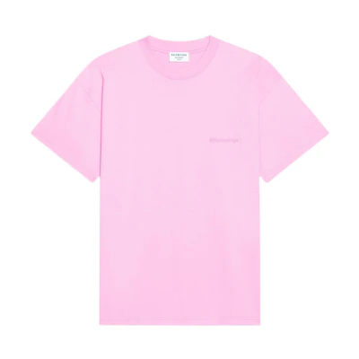 (Women) Balenciaga SS22 Oversized Vintage Pink T-Shirt Short Sleeve Loose Fit 612965TJV875700