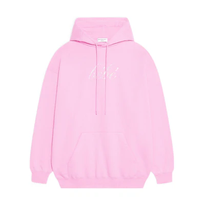(Women) Balenciaga SS22 Pink Pullover Hoodie Long Sleeve Plain Sweatshirt 578135TLVH55630