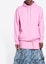 Purchase (Women) Balenciaga SS22 Pink Pullover Hoodie Long Sleeve Plain Sweatshirt 578135TLVH55630