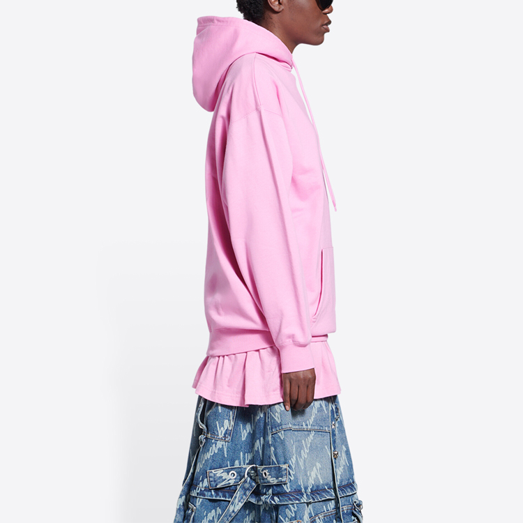 Details for (Women) Balenciaga SS22  Pink Pullover Hoodie Long Sleeve Plain Sweatshirt 578135TLVH55630