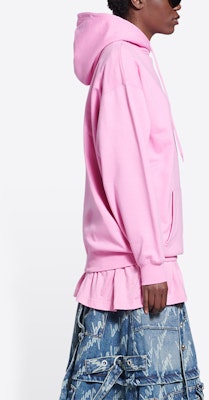 (Women) Balenciaga SS22 Pink Pullover Hoodie Long Sleeve Plain Sweatshirt 578135TLVH55630 Details for (Women) Balenciaga SS22 Pink Pullover Hoodie Long Sleeve Plain Sweatshirt 578135TLVH55630