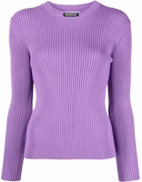(Women) Balenciaga SS22 Purple Knit Crewneck Sweater with Logo Patch. 691969T51695310 (Women) Balenciaga SS22 Purple Knit Crewneck Sweater with Logo Patch. 691969T51695310