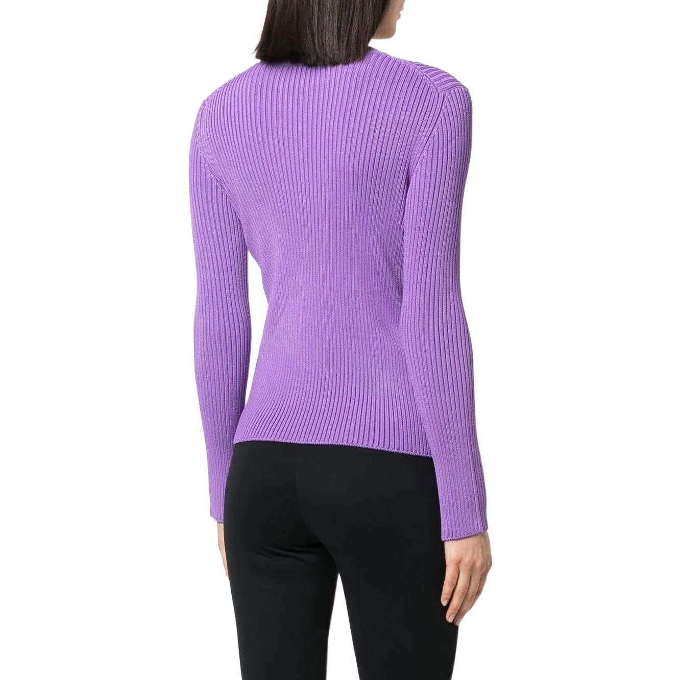 Purchase (W) バレンシアガ SS22 パープル ニット クルーネック セーター ロゴパッチ付き 691969T51695310