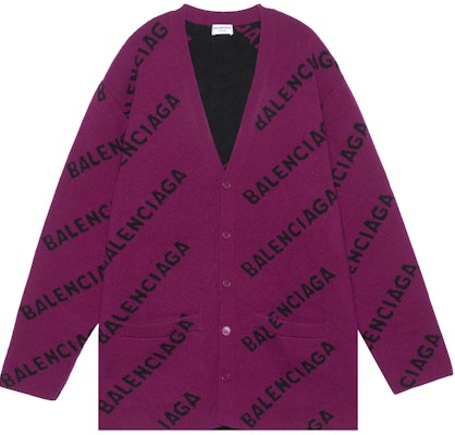 (W) 巴黎世家 SS22 紫色V领宽松羊毛针织毛衣. 659676T15675272 Order (W) 巴黎世家 SS22 紫色V领宽松羊毛针织毛衣. 659676T15675272