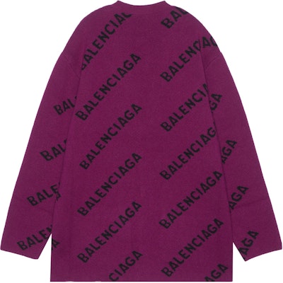 (W) 巴黎世家 SS22 紫色V领宽松羊毛针织毛衣. 659676T15675272 Lookbook (W) 巴黎世家 SS22 紫色V领宽松羊毛针织毛衣. 659676T15675272