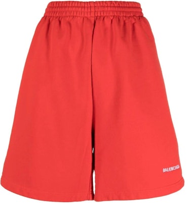 (Women) Balenciaga SS22 Red Cotton Casual Loose Fit Shorts. 674591TMVF53168 Buy (Women) Balenciaga SS22 Red Cotton Casual Loose Fit Shorts. 674591TMVF53168