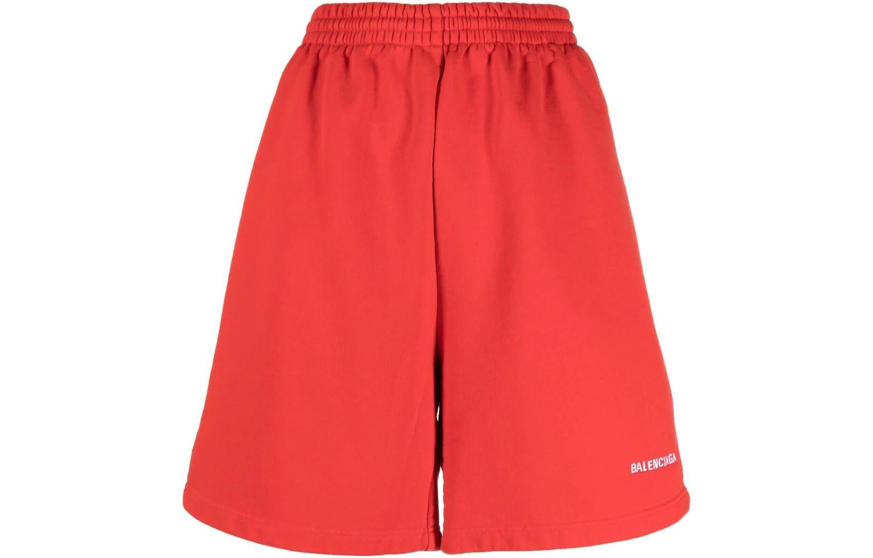 Order (Women) Balenciaga SS22  Red Cotton Casual Loose Fit Shorts. 674591TMVF53168