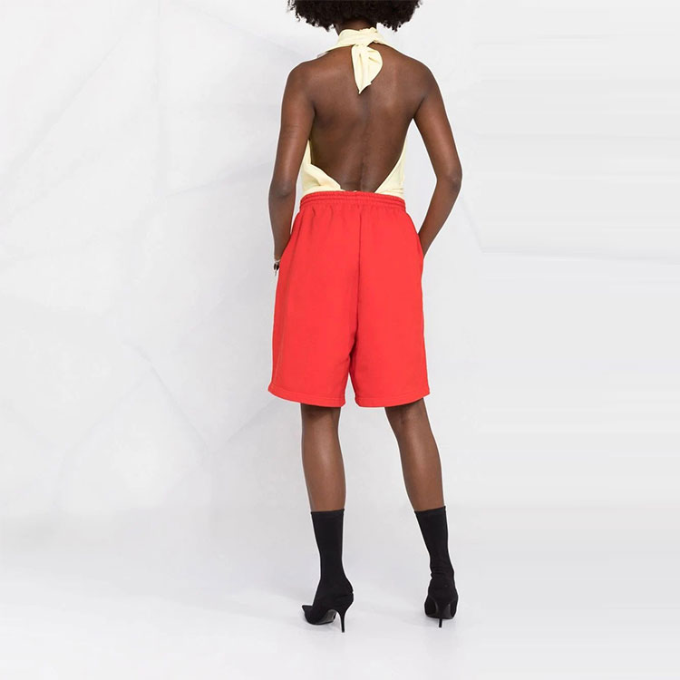 Shop (Women) Balenciaga SS22  Red Cotton Casual Loose Fit Shorts. 674591TMVF53168