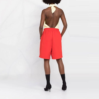 (Women) Balenciaga SS22 Red Cotton Casual Loose Fit Shorts. 674591TMVF53168 Shop (Women) Balenciaga SS22 Red Cotton Casual Loose Fit Shorts. 674591TMVF53168