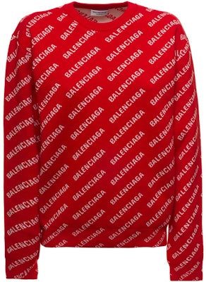 (W) 발렌시아가 SS22 레드 로고 프린트 코튼 스웨터. 703209T32336090 Buy (W) 발렌시아가 SS22 레드 로고 프린트 코튼 스웨터. 703209T32336090