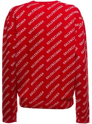 (W) 巴黎世家 SS22 红色Logo印花棉质毛衣. 703209T32336090 Lookbook (W) 巴黎世家 SS22 红色Logo印花棉质毛衣. 703209T32336090