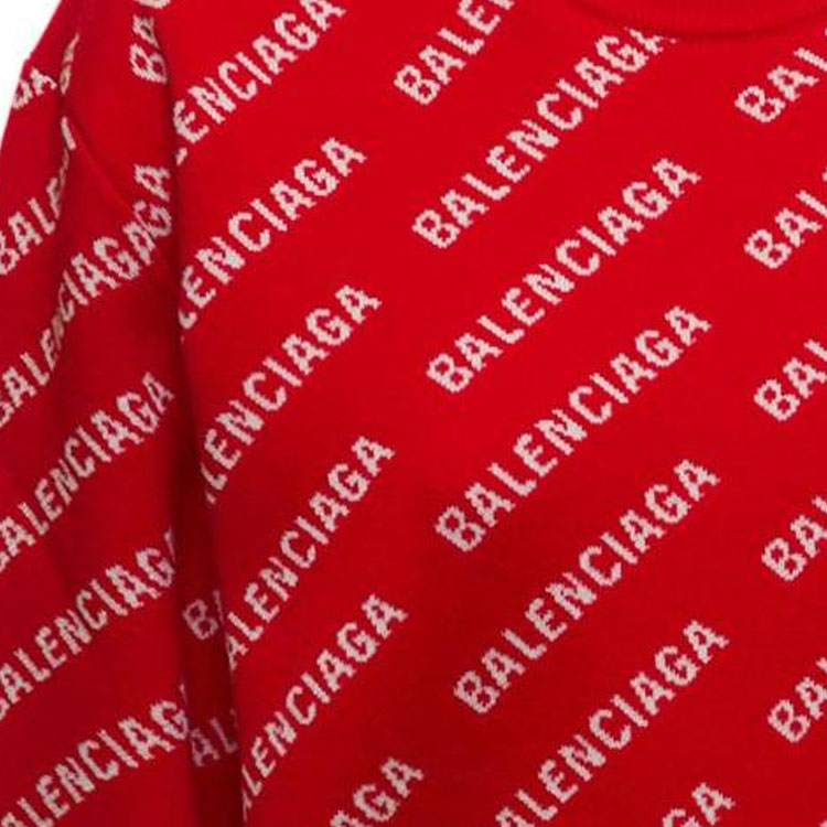 Purchase (W) 발렌시아가 SS22 레드 로고 프린트 코튼 스웨터. 703209T32336090