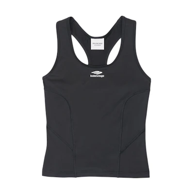 (Women) Balenciaga SS22 Slim Fit Logo Print Tank Top in Solid Color. 6980434C3B21077