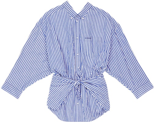 (Women) Balenciaga SS22 Striped Button-Up Long Sleeve Shirt Blue 694648TMM234640 Buy (Women) Balenciaga SS22 Striped Button-Up Long Sleeve Shirt Blue 694648TMM234640