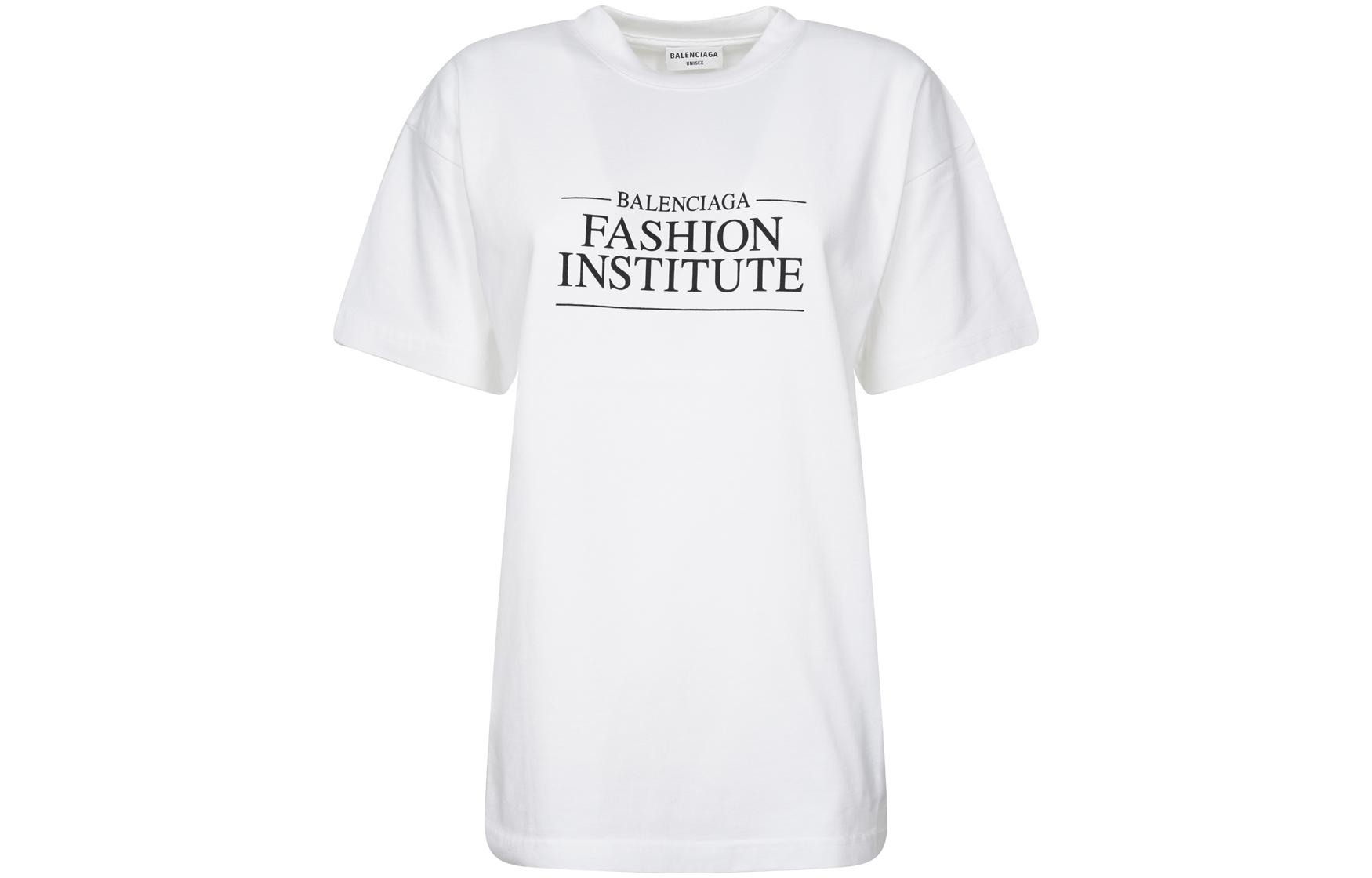 (Women) Balenciaga SS22  White Oversized Letter Print Casual T-Shirt 612965TMVH69040
