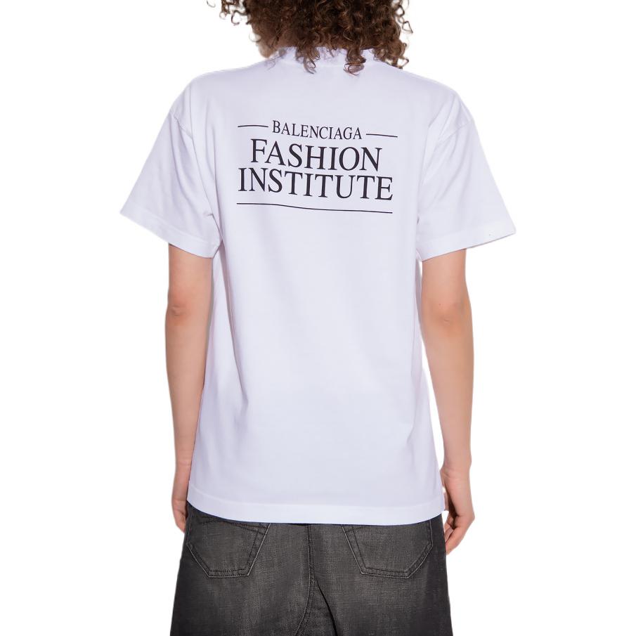 (Women) Balenciaga SS22  White Oversized Letter Print Casual T-Shirt 612965TMVH69040 圖 4