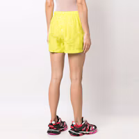 Shop (Women) Balenciaga SS22 Yellow High-Waisted Solid Color Shorts. 671664TMO607204