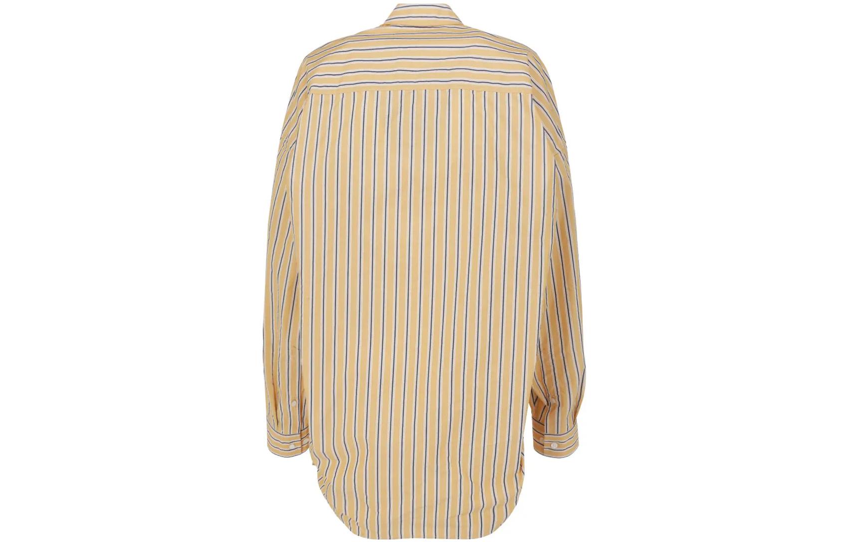 (Women) Balenciaga SS22  Yellow Striped Button-Up Shirt with Front Pocket. 642251TMM627364 圖 3