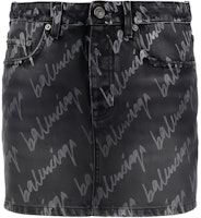 (Women) Balenciaga SS22 Allover Logo Mini Denim Skirt Black. 681802TMW211052 (Women) Balenciaga SS22 Allover Logo Mini Denim Skirt Black. 681802TMW211052