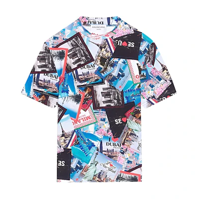 (Women) Balenciaga SS22 City Print Short Sleeve T-Shirt Multicolor. 681057TMV778470