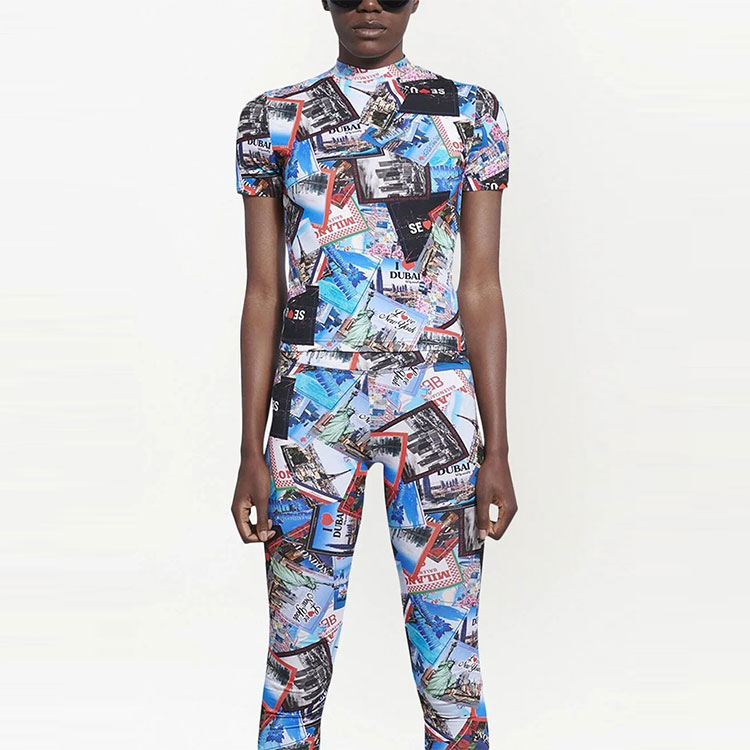 (Women) Balenciaga SS22 City Print Short Sleeve T-Shirt  Multicolor. 681057TMV778470 圖 4