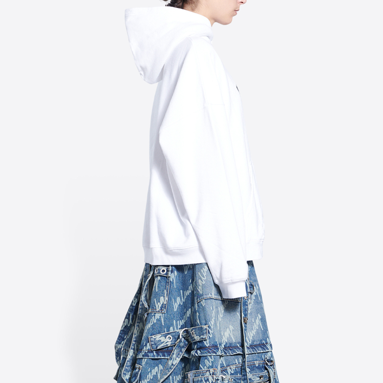 Sizing (W) 巴黎世家 SS22 城市系列字母印花宽松连帽衫 白色 675003TLVL89040