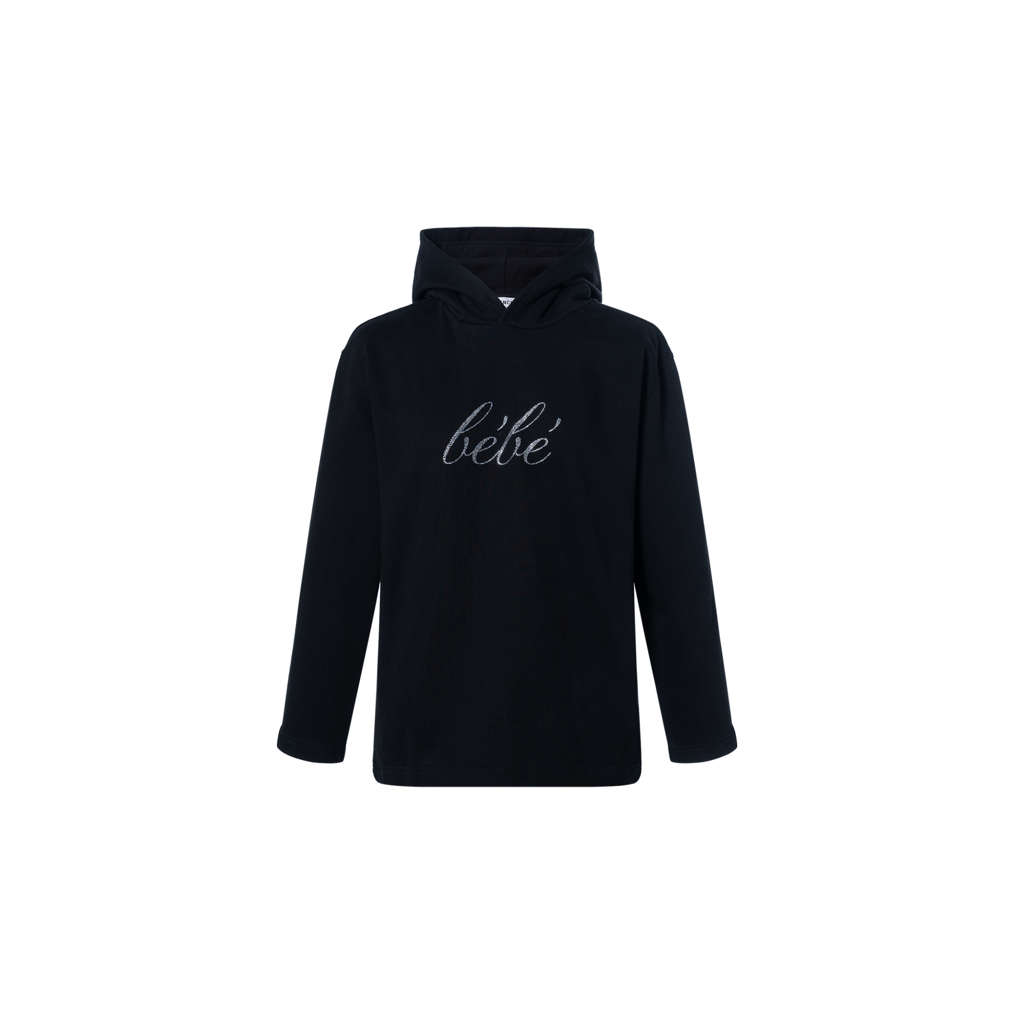 (Women) Balenciaga SS22 Crystal Artwork Fleece Sweatshirt Regular Fit Women’s Black. 670946TLVH50100