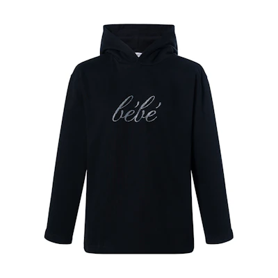 (Women) Balenciaga SS22 Crystal Artwork Fleece Sweatshirt Regular Fit Women’s Black. 670946TLVH50100