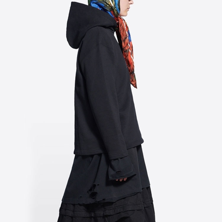 Sizing (W) バレンシアガ SS22 クリスタルアート フリーススウェットシャツ レディース ブラック 670946TLVH50100