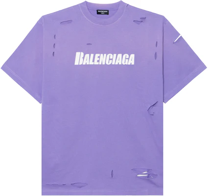 (W) Balenciaga SS22 Camiseta Efecto Destruido Crewneck Púrpura. 651795TKVB83078 Buy (W) Balenciaga SS22 Camiseta Efecto Destruido Crewneck Púrpura. 651795TKVB83078